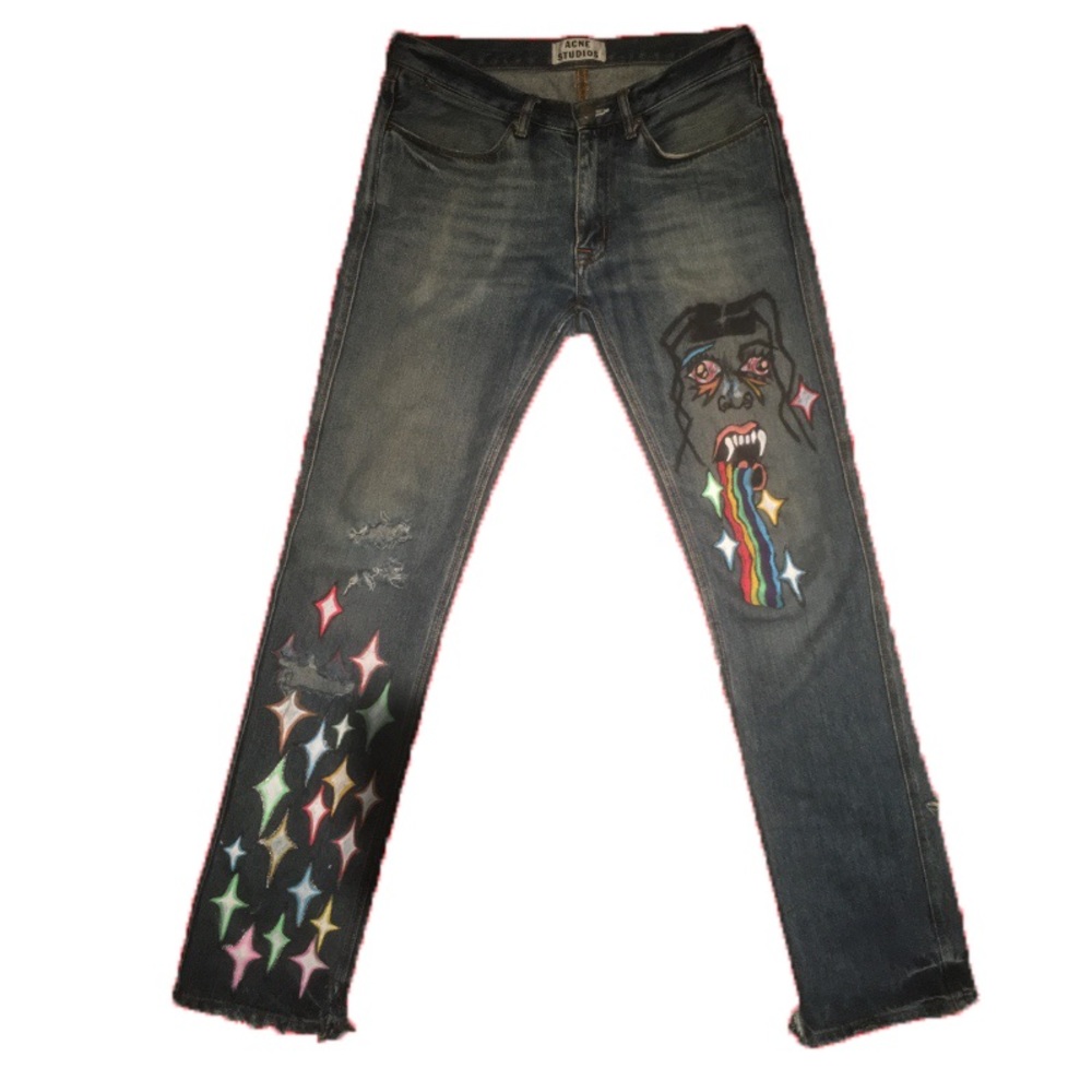 Hand Painted “Mistaken Vamp” denim